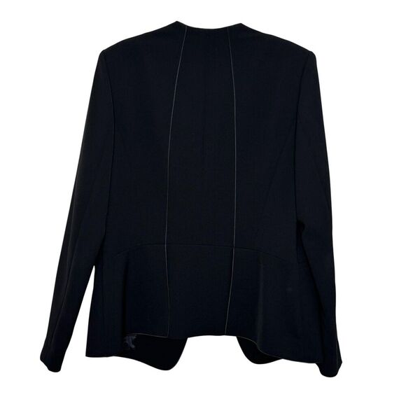 Lafayette 148 New York Open Blazer Size 10 Black Peplum Jacket Career Office - Picture 2 of 7